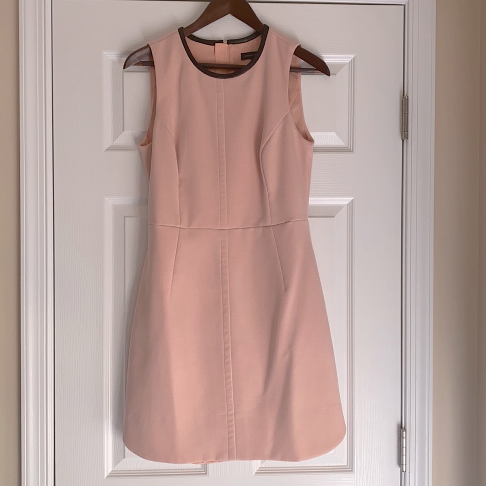 Banana Republic Pink dress with black leather trim